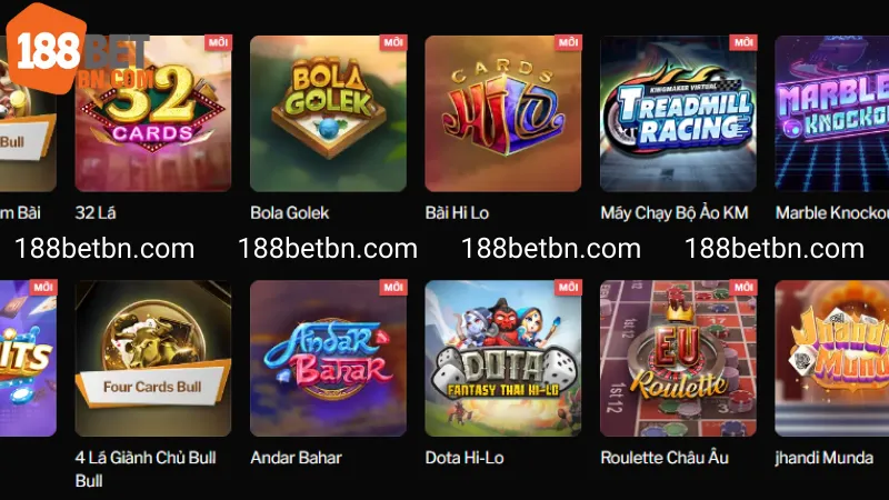 Kho game đồ sộ nhà cái 188BET