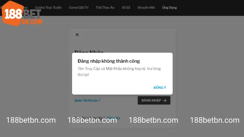 Người dùng vi phạm sẽ bị nhà cái 188bet khoá tài khoản, đăng nhập không được